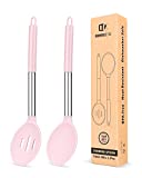 Pack of 2 Large Silicone Cooking Spoons -  - Heat-Resistant Kitchen Utensils for Mixing
