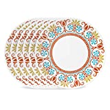 Corelle Terracotta Global Collection Plate Set for 6 -  - Eco-Friendly and Easy to Clean Plates are Dishwasher