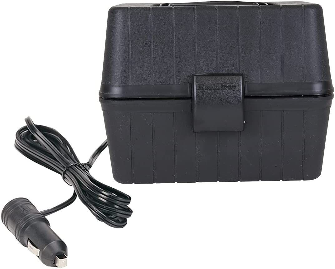 Koolatron 12V Black Heating Lunch Box Stove AZ 1.6 Qt -  - Classic Construction Worker Lunchbox for Car