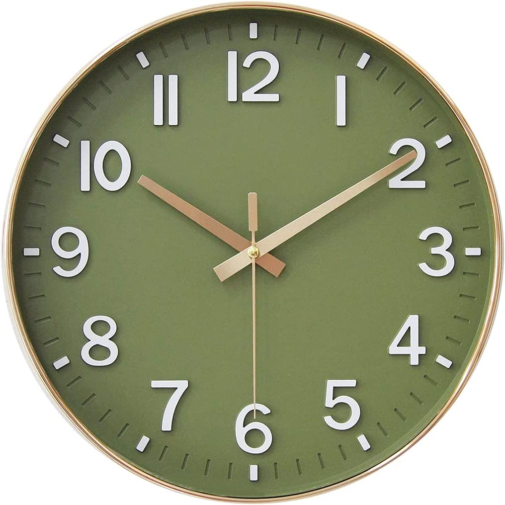 HZDHCLH Wall Clocks Battery Operated -  - Olive Green
