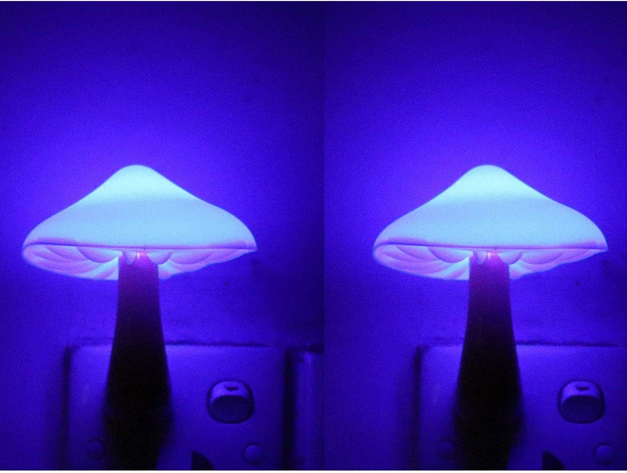 2Pack Sensor LED Night Light Plug in Lamp Magic Mushroom Nighlight Cute Night Lights for Adults Kids Bedroom -  - Toilet
