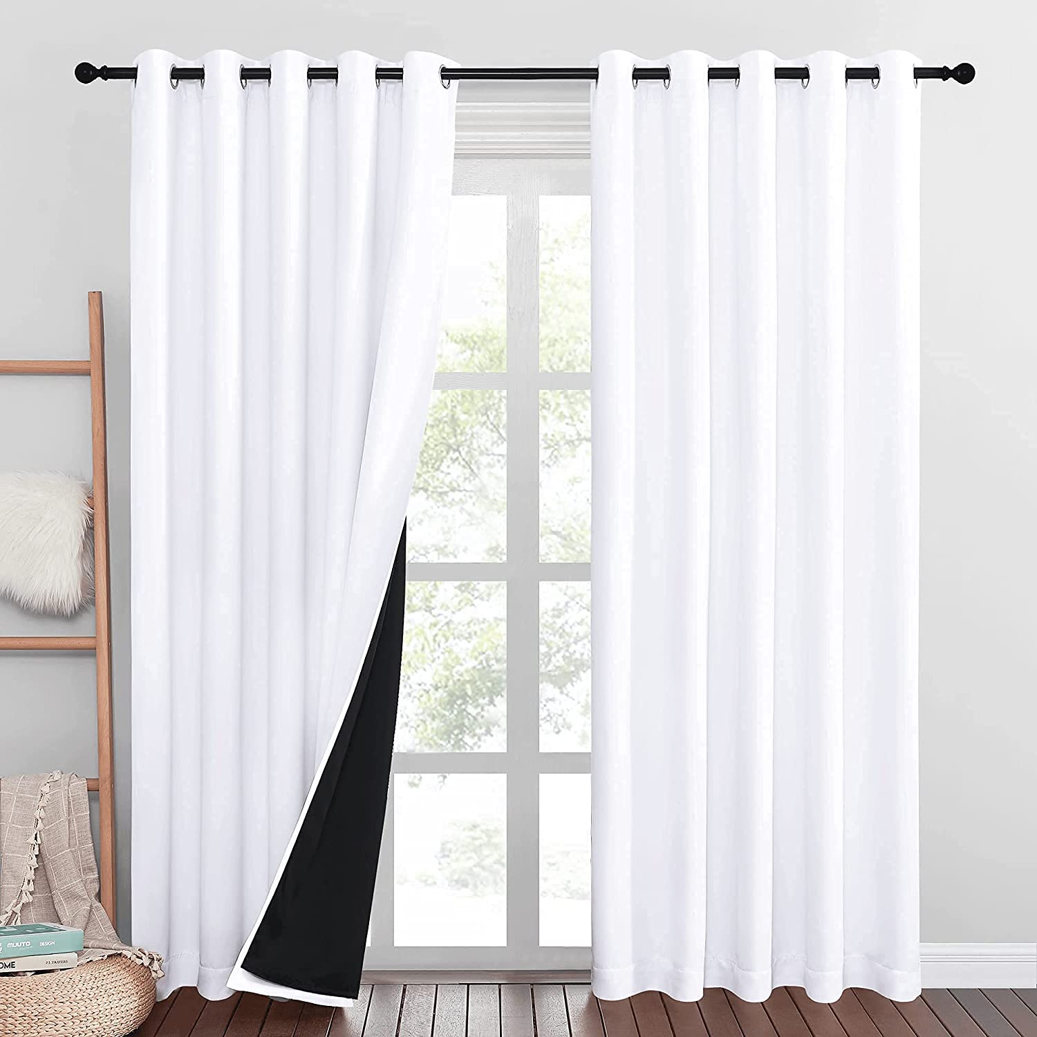 RYB HOME 100% Blackout Curtains 2 Panels -  - amp