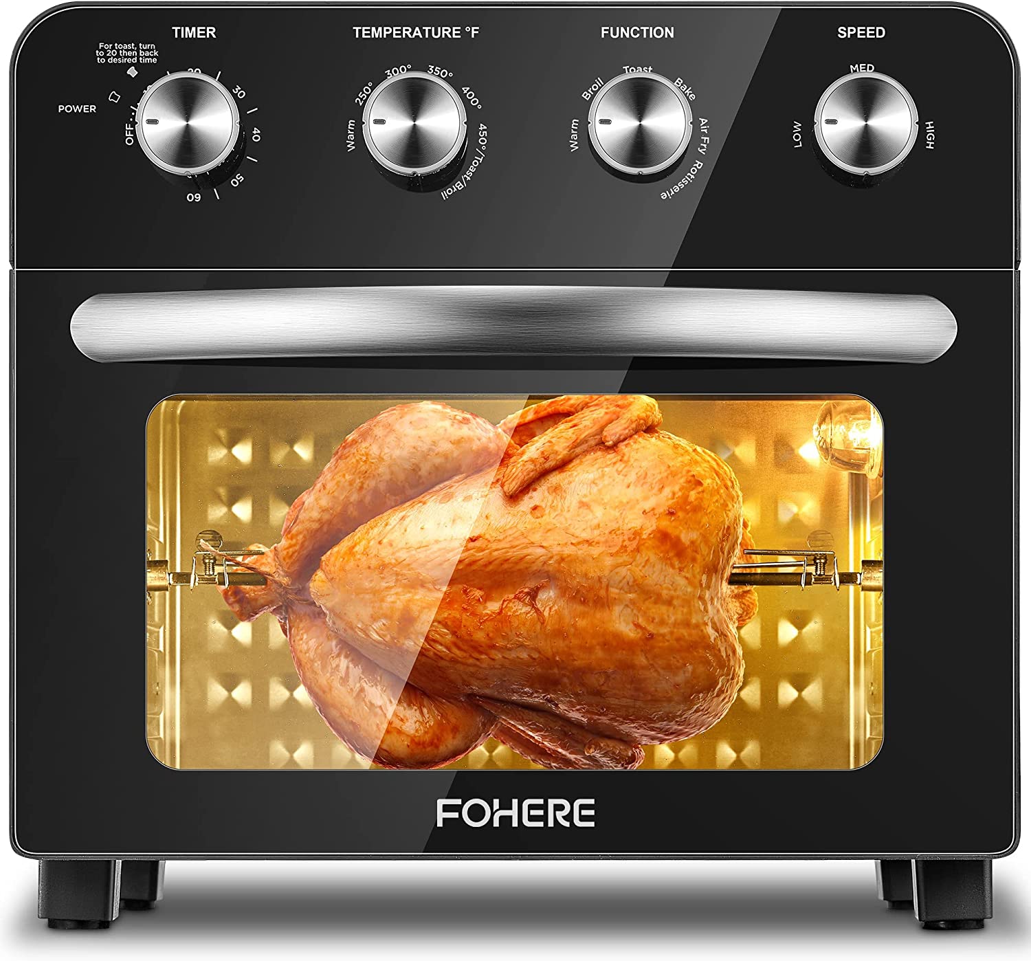 FOHERE Air Fryer Oven Combo -  - 1700W Toaster Oven for Rotisserie