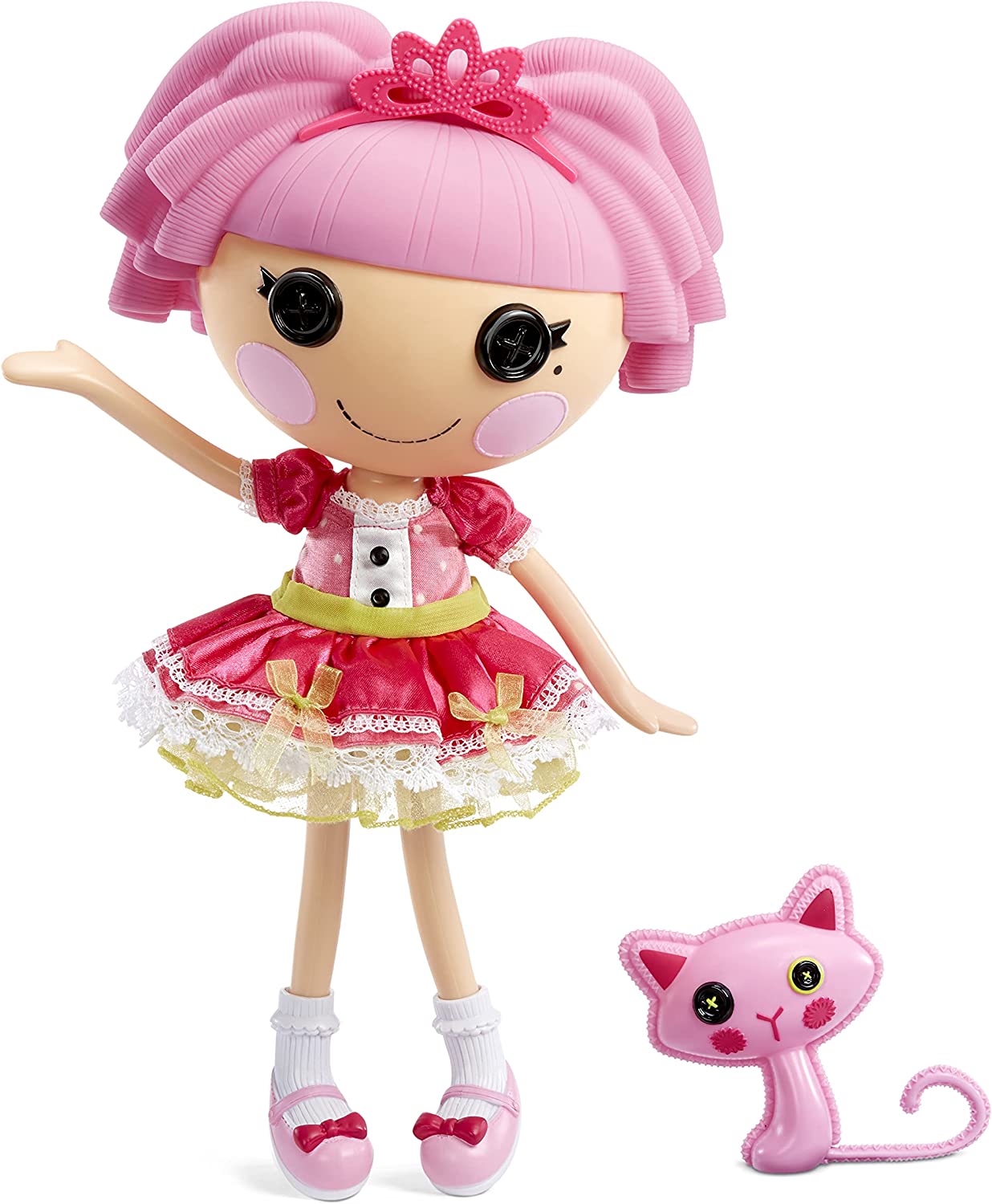 Lalaloopsy Doll- Jewel Sparkles and Pet Persian Cat -  - Princess Doll with Pink Hair