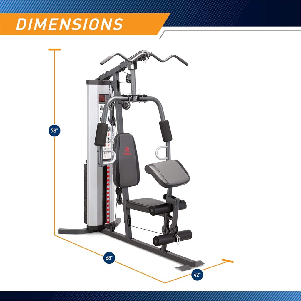 dimensions of marcy multifunction home gym