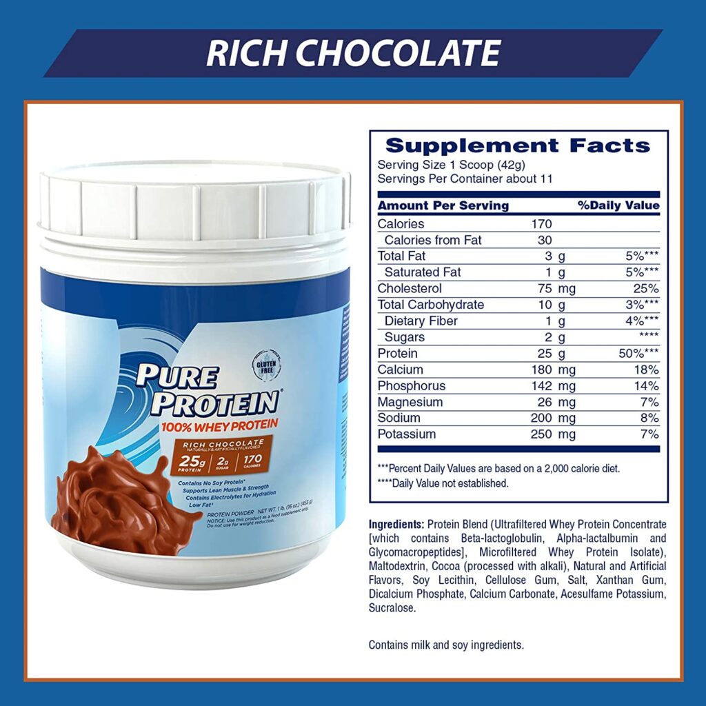 rich chocolate - pure protein powder pros and cons