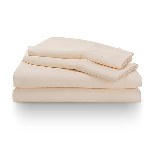 Berkshire Queen Size Sheet Set-4 Piece Set-Cream,Super Soft Microfiber Cooling Bed Sheet