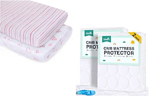 2 Pack Crib Mattress Protector Pad Waterproof