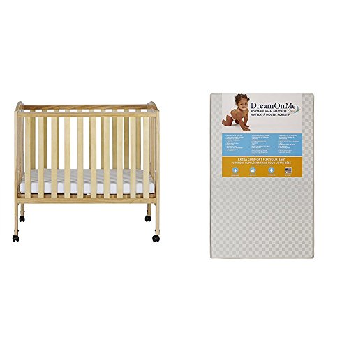 Dream On Me 2 in 1 Portable Folding Stationary Side Crib
