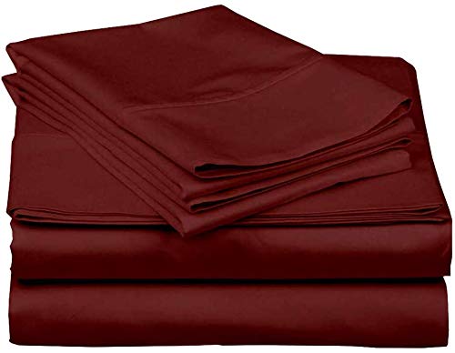Yarns of Cotton Burgundy Solid Full Size Sleeper Sofa Bed Sheet Set 