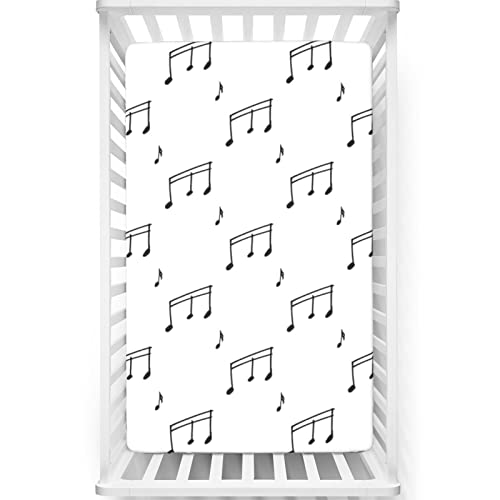 Music Themed Fitted Crib Sheet,Standard Crib Mattress Fitted Sheet Soft and Breathable Bed Sheets-Great