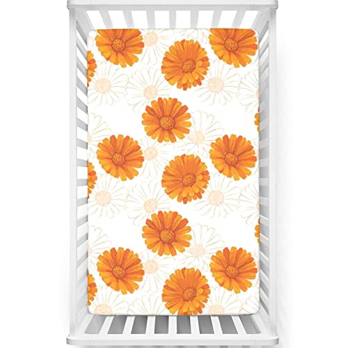 Burnt Orange Themed Fitted Crib Sheet,Standard Crib Mattress Fitted Sheet Toddler Bed Mattress Sheets 
