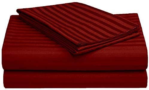Yarns of Cotton Burgundy Stripe Full Size Sleeper Sofa Bed Sheet Set 