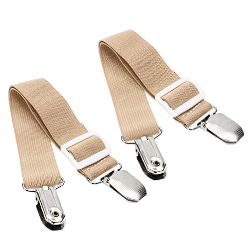 Mini Skater Khaki Adjustable Bed Fitted Sheets Holder Straps Elastic Fasteners Suspenders Gripper