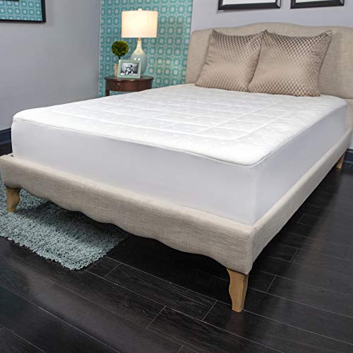 Charisma Luxury Memory Foam and Fiber Washable Mattress Pad X Water Repellent and Stain Resistant Technology