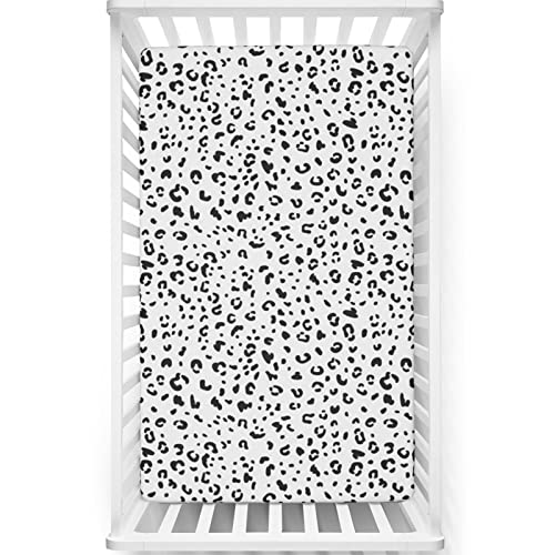 Snow Leopard Themed Fitted Crib Sheet,Toddler Bed Mattress Sheets 