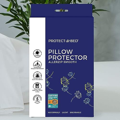 Protect-A-Bed AllerZip Smooth Waterproof Pillow Protector