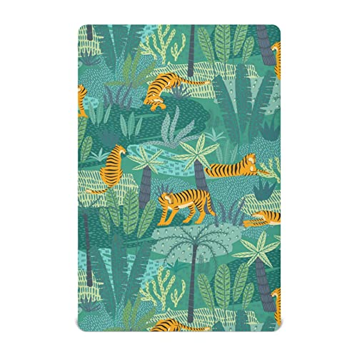 Tigers Jungle Tropical Baby Crib Sheets Soft Toddler Bed Sheets Breathable Mattress Cover Playard Sheet
