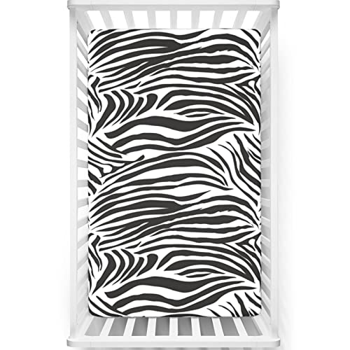 Zebra Print Themed Fitted Crib Sheet,Standard Crib Mattress Fitted Sheet Toddler Bed Mattress Sheets -Baby Crib Sheets