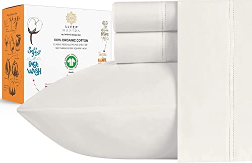 Sleep Mantra 100% Organic Cotton Bed Sheet Set 