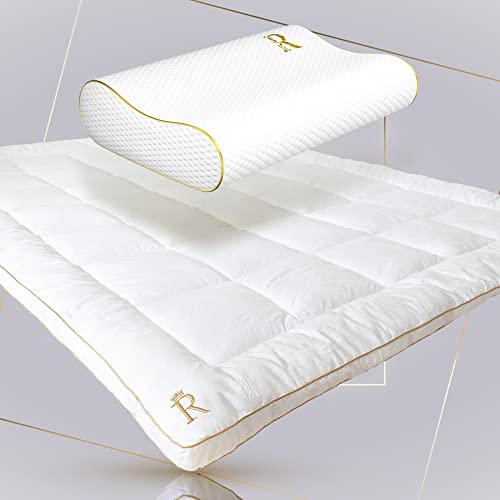 Royal Therapy Queen Memory Foam Pillow and Queen Mattress Topper 