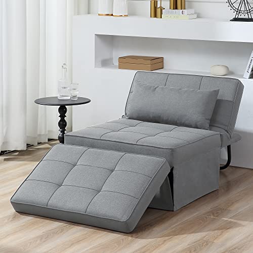 Sofa Bed,4 in 1 Multi Function Folding Ottoman Sleeper Bed,Modern Convertible Chair Adjustable Backrest Couch