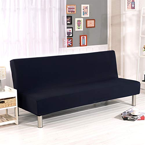 ele ELEOPTION Futon Cover Armless Sofa Slipcover Stretch Sofa Bed Cover Protector Without Armrests Elastic Spandex Modern Simple Mattress Folding Couch Shield Sofa Cover Machine Washable