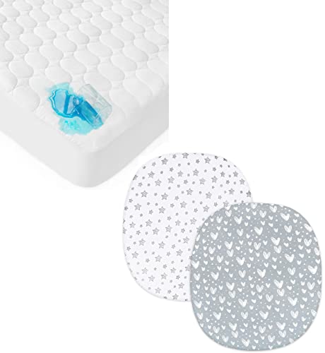 Mini Crib Mattress Protector Sheets Fitted Waterproof 38