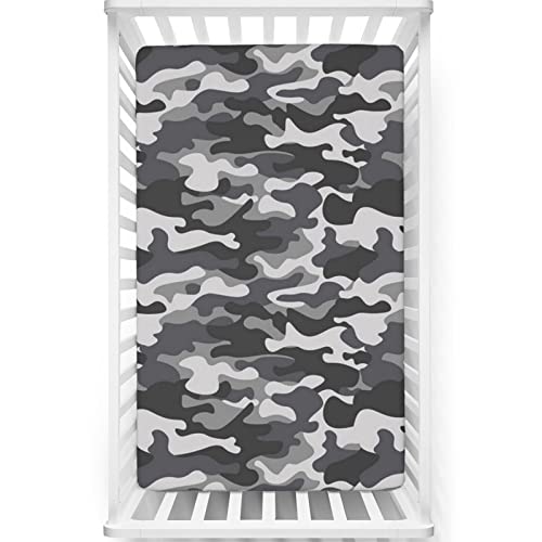 Camo Print Themed Fitted Crib Sheet,Standard Crib Mattress Fitted Sheet Soft Toddler Mattress Sheet Fitted -Great