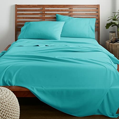 American Home Collection Deluxe 4 Piece Bed Sheets Set Deep Pocket Extra Soft Microfiber Wrinkle Free Sheets Easy Care 