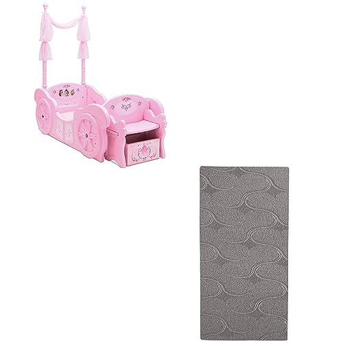 Delta Children Disney Princess Carriage Toddler-to-Twin Bed Snooze 6 inch Memory Foam Twin Mattress 