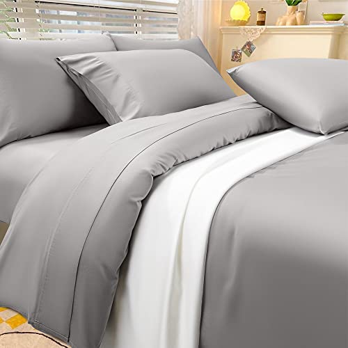 SAKIAO 100% Egyptian Cotton 1200 Thread Count King Size Sheet Set,Very Smooth Soft & Silky Sateen Weave Bed Sheets,Luxury Hotel Fits Mattress Up to 17 inches Deep Pocket 