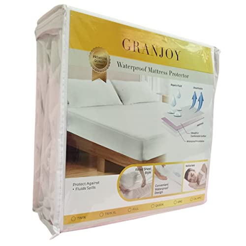 GRANJOY Fitted Mattress Protector Waterproof Mattress Protectors Covers 