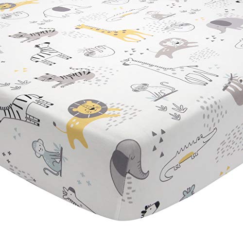Lambs & Ivy Animal Jungle Soft 100% Cotton Jersey Baby Fitted Crib Sheet