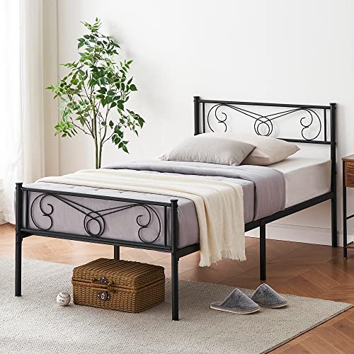 IDEALHOUSE Twin Size Metal Bed Frame Metal