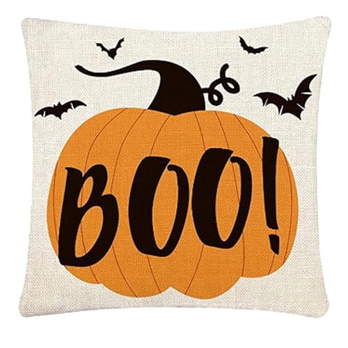 Fall Halloween Trick-or-Treating Pumpkin Pillowcase 18x18 inches