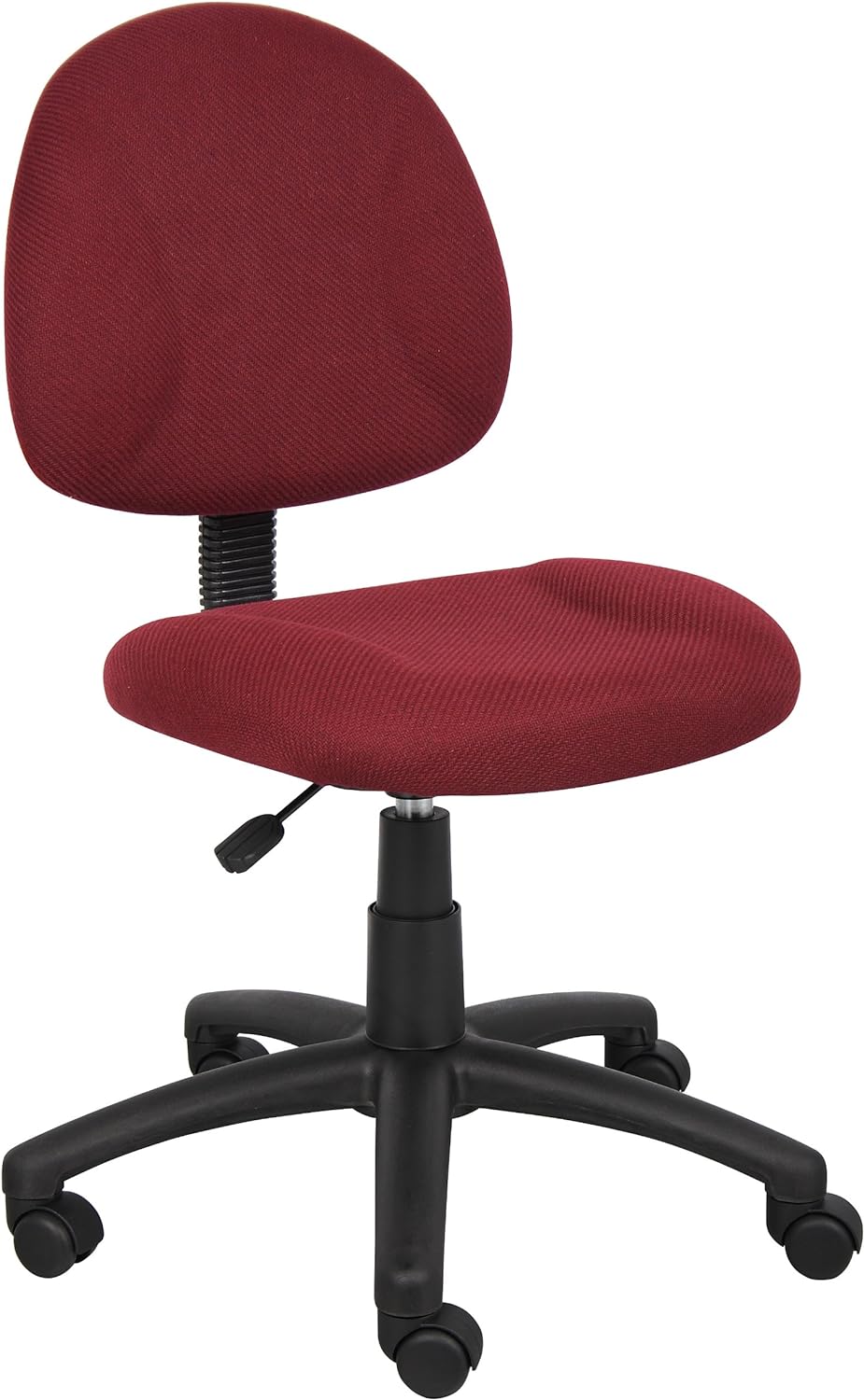 Boss Office Products Perfect Posture Delux Fabric Task Chair without Arms in Burgundy